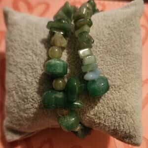 Chunky Green Memory Wire Bracelet